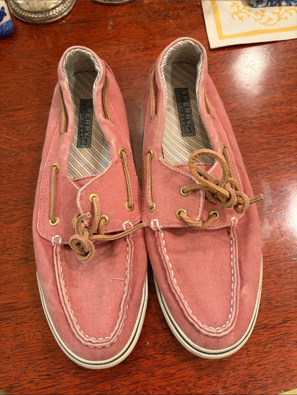 Sperry Pink Canvas Moccasin-Style Boat Shoes